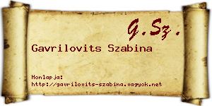 Gavrilovits Szabina névjegykártya